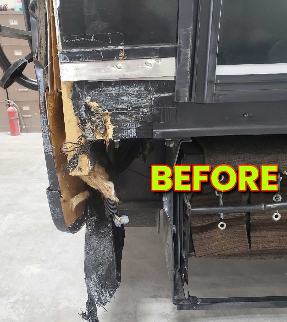 RV Repair: Accident Damage to Lower Wrap