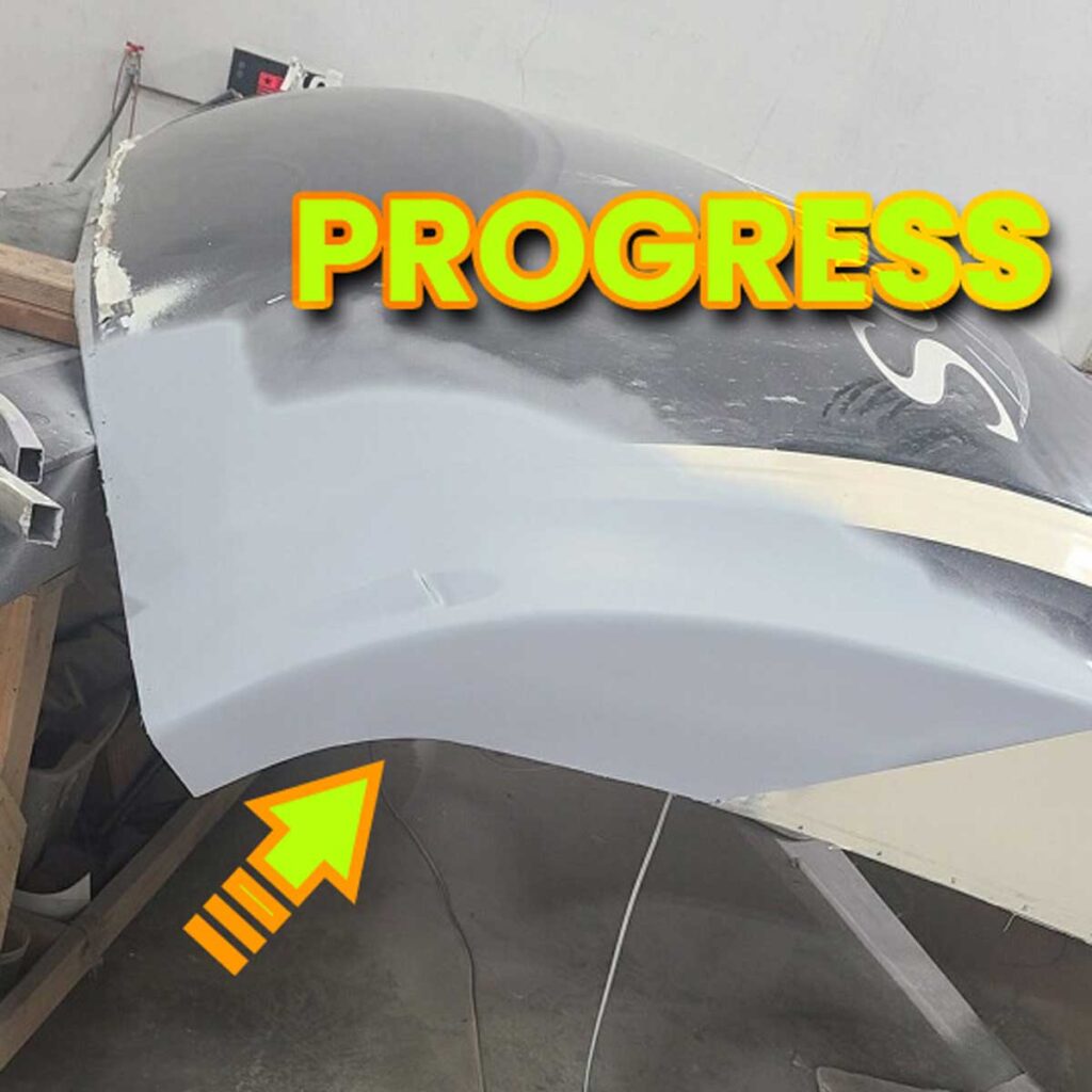 RV Repair: Front Cap Fiberglass Repair in Progress